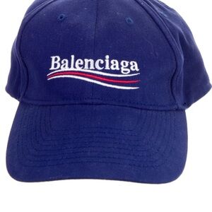 Balenciaga Navy Blue Logo Cap